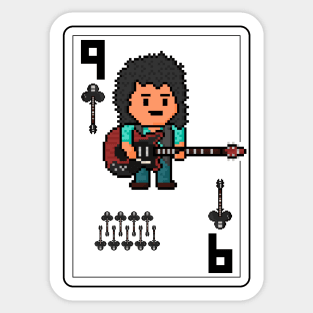 Pixelrockstars Nine of Clubs Playing Card Sticker